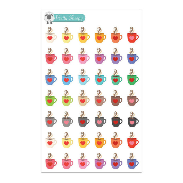 Coffee Cups Planner Stickers