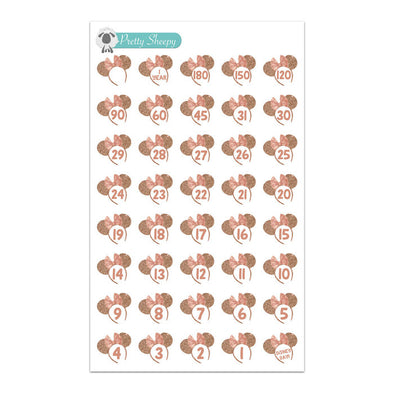 Rose Gold Countdown Stickers