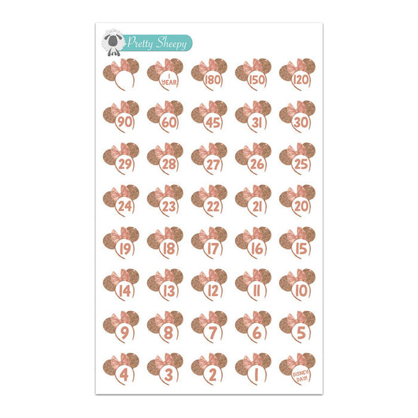 Rose Gold Countdown Stickers