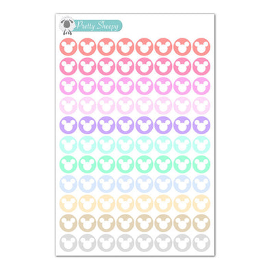 Mouse Head Pastel Dot Stickers