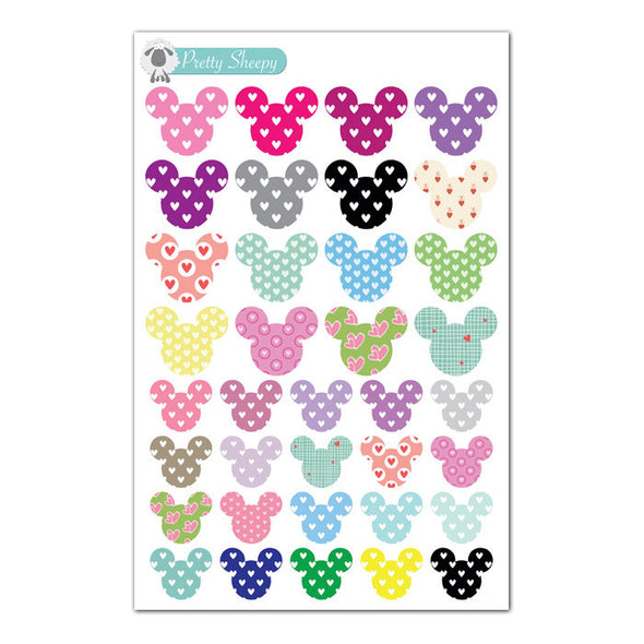 Heart Pattern Mouse Heads Stickers