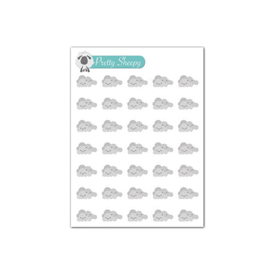 Mini Sheet - Kawaii Weather (Cloudy) Planner Stickers