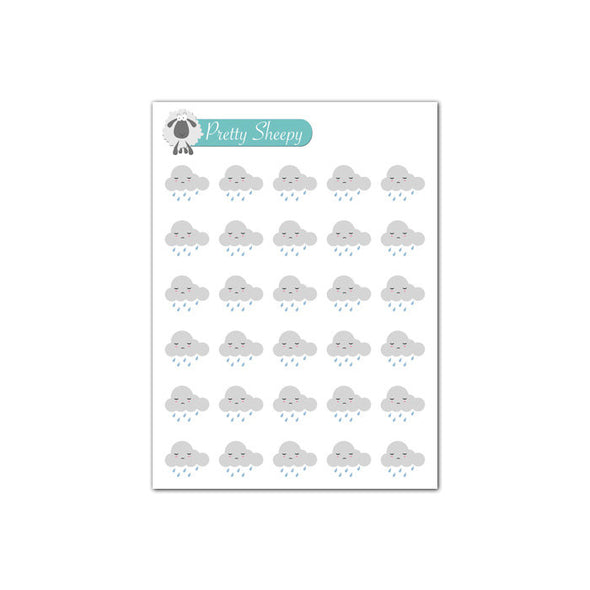 Mini Sheet - Kawaii Weather (Rainy) Planner Stickers