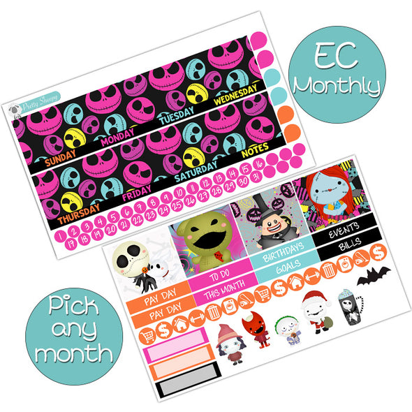 Neon Nightmare Monthly Kit for EC Planner - Pick ANY Month!