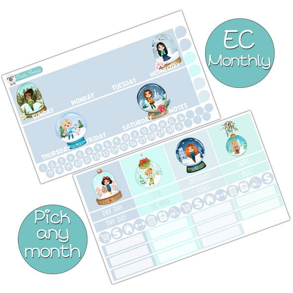 Snowglobe Princesses Monthly Kit for EC Planner - Pick ANY Month!