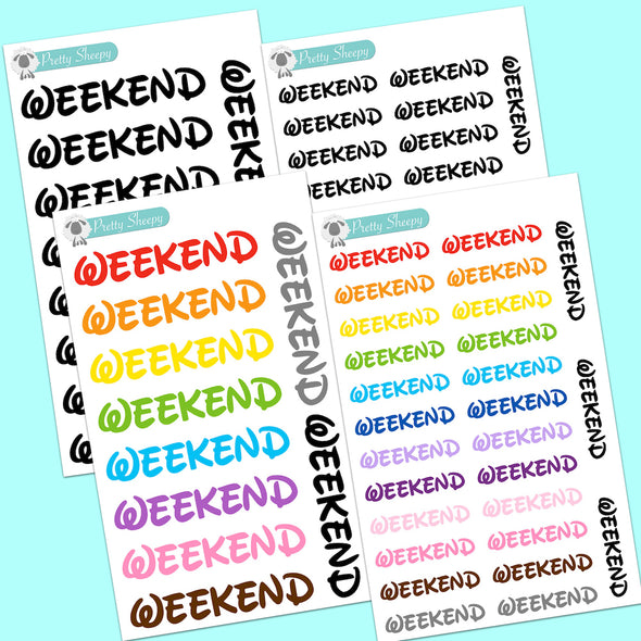 Walt Font Weekend Stickers